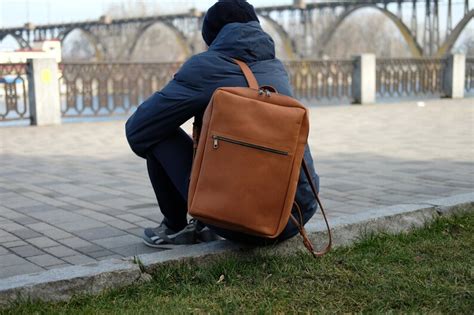 Zipper Backpack Brown Laptop Backpack Backpack With Pocket - Etsy