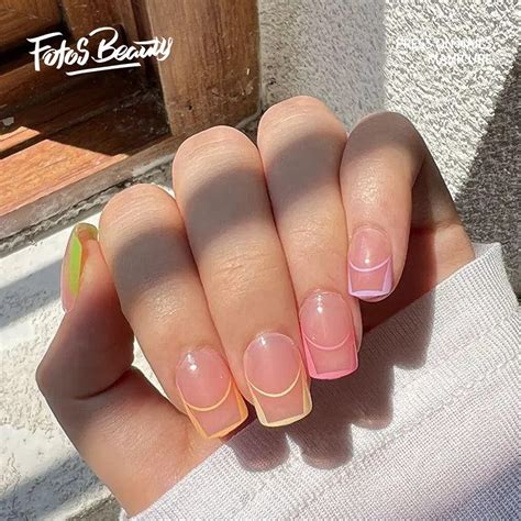 Fofosbeauty 24 Pcs Square False Nails Press On Nails Designs 2022