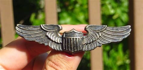 Us Army Air Force Amico Pilot Wing Pin Back 3 Inch Badge Pin Ebay