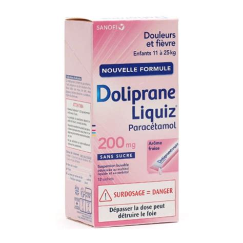 Doliprane Liquiz Mg Sans Sucre Suspension Buvable Sachets