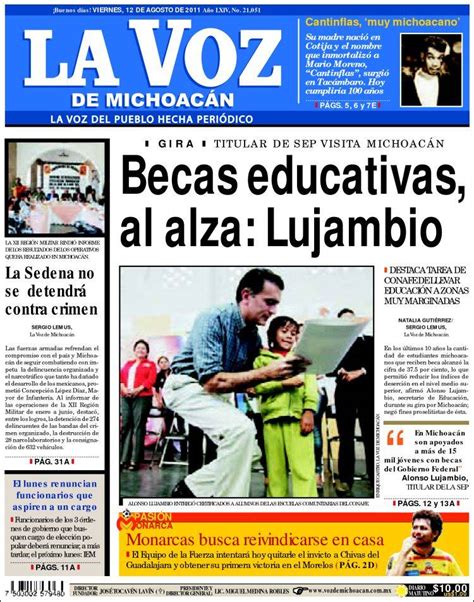 Periódico La Voz De Michoacán México Periódicos De México Edición