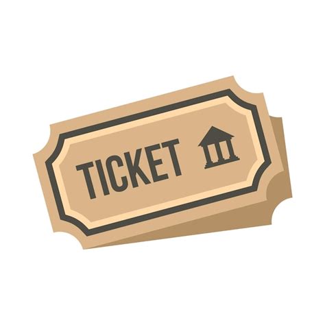 Premium Vector Museum Ticket Icon In Flat Style On A White Background Vector Illustration