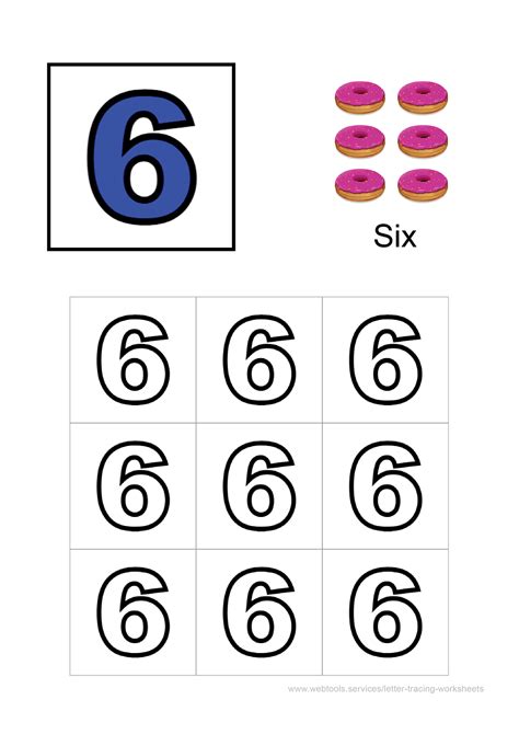 Webtools Number 6 Coloring Sheet 0002