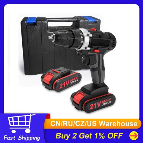 21v36v Electric Impact Cordless Drill High Power Lithium Battery Wireless Rechargeable Hand