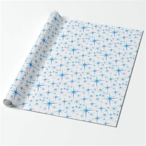 Blue snowflake pattern wrapping paper | Zazzle.com