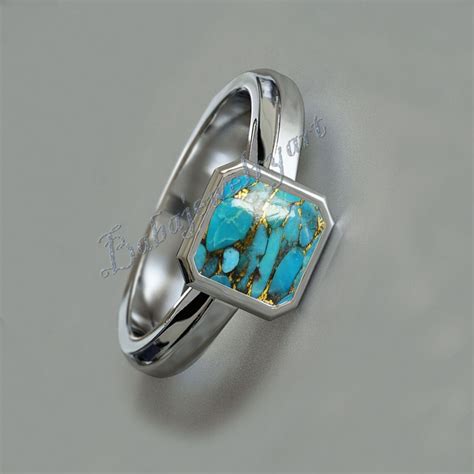 Blue Copper Turquoise Ring Solid Sterling Silver Ring For Etsy Uk