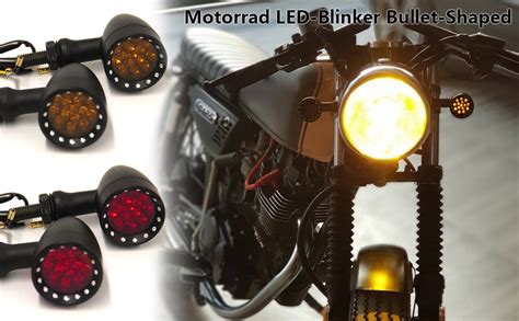 Jmtbno X Motorrad Led Blinker Chrom Bullet Miniblinker Anzeige