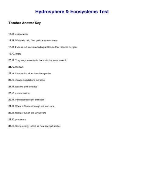 Our Hydrosphere 8e11 Answer Key