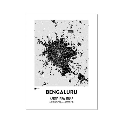 Bengaluru City Map Built Arts Vale