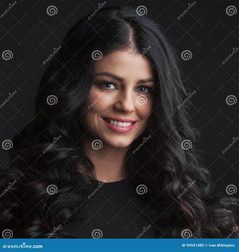 Gorgeous Brunette With Curly Hair Stock Image Image Of Beauty Perfect