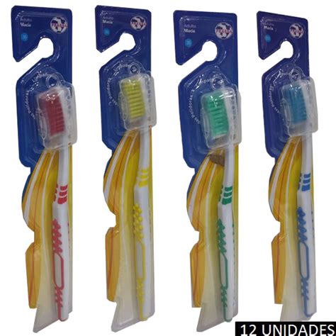 Kit Escovas De Dente Macia Adulto Pacote 12 Unidades Shopee Brasil