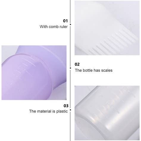 4pcs Root Comb Applicator Bottles With Graduated Scale Hair Dye Bottles