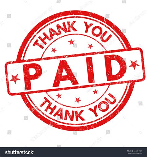 Paid Thank You Grunge Rubber Stamp Stock Vector Royalty Free