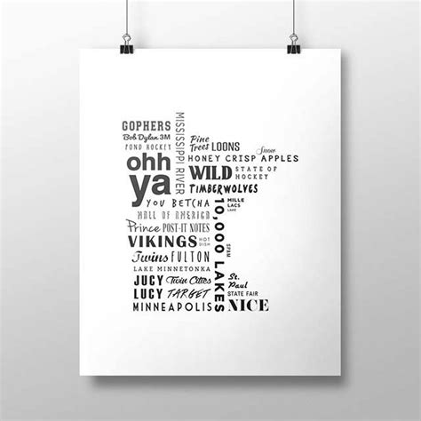 Minnesota Print Minnesota Art Minnesota Poster Minnesota State Print ...