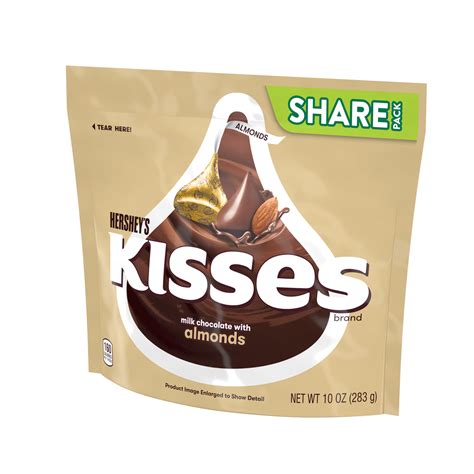 Hershey Kisses Milk Chocolate Almonds Share Pack 283g