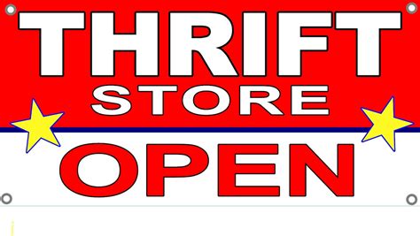 Thrift Store Open Off Vinyl Banner Sign Etsy