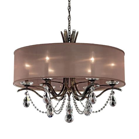 Schonbek Vesca 6 Light Candle Style Drum Chandelier With Crystal