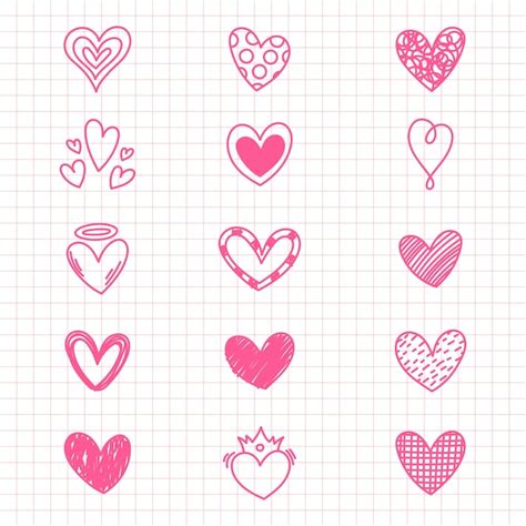 Free Vector Hand Drawn Heart Doodle Illustration