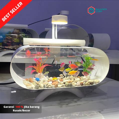 Jual COD 1 Set Aquarium Depan Belakang Akrilik Transfaran Dan Mesin