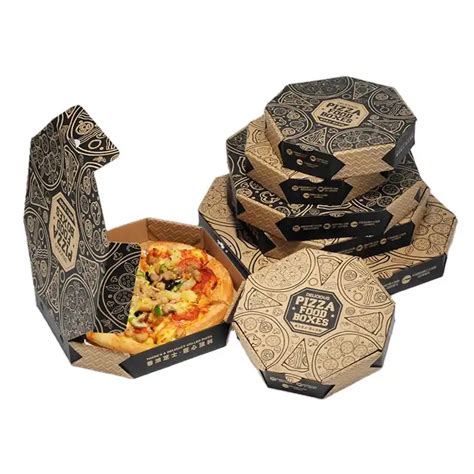 Disposable Pizza Box Industrial Use Gold Foil Printed Embossing