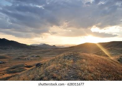 Sunset Mountains Hdri Environment Map Round Stock Illustration ...