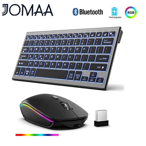 JOMAA Bàn Phím Phát Sáng Bluetooth Không Dây Bàn Phím Và Chuột Đa Thiết