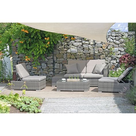 Kampen Living 4 Sitzer Lounge Set Eva Aus Polyrattan Mit Polster