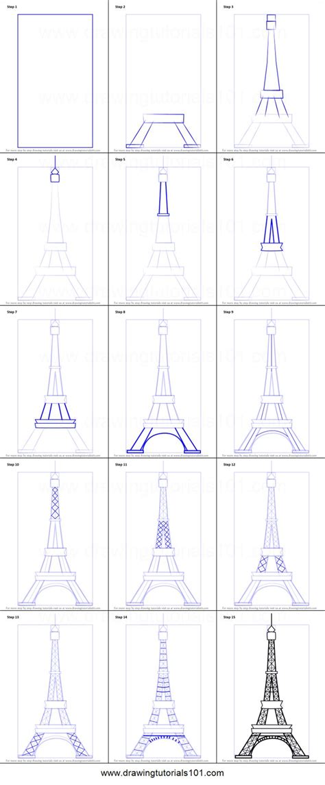 How To Draw An Eiffel Tower Printable Step By Step Drawing Sheet