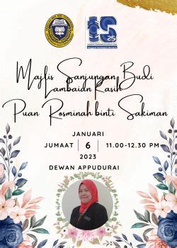 Buku Program Majlis Sanjungan Budi Lambaian Kasih Pn Rosminah Bt