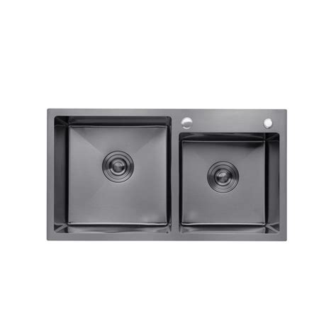 Кухонная мойка KRONER (KRP) PVD Schwarze-7843ZHM D3.0-1.0T215 (3,0/1,0 ...