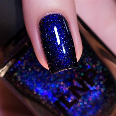 Nocturnal Black Holographic Shimmer Nail Polish By Ilnp