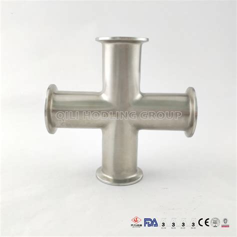 Sanitary Stainless Steel Tri Clamp Fittings 4 Way Cross China