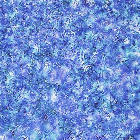 Remnant X Cm Quilting Treasures Batik Style Vibrant Blue