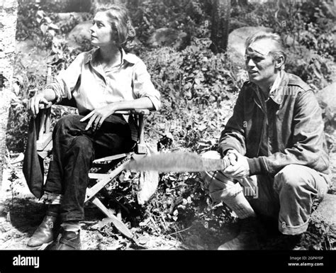 Run For The Sun From Left Jane Greer Richard Widmark On Set 1956