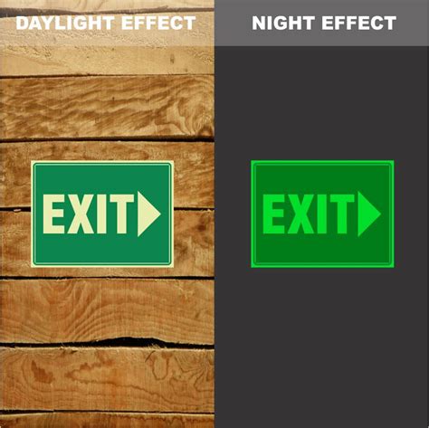 Photoluminescent Exit Right Arrow Sign Emergency Signs Hazard Signs Nz