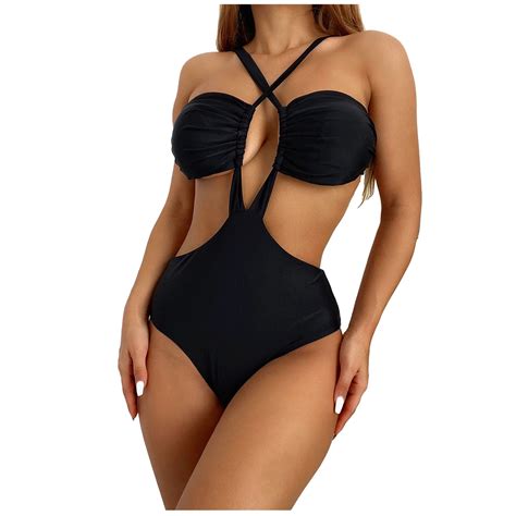 Ersazi Swimsuits For Women Women Bandage One Piece Color Bikini Push Up