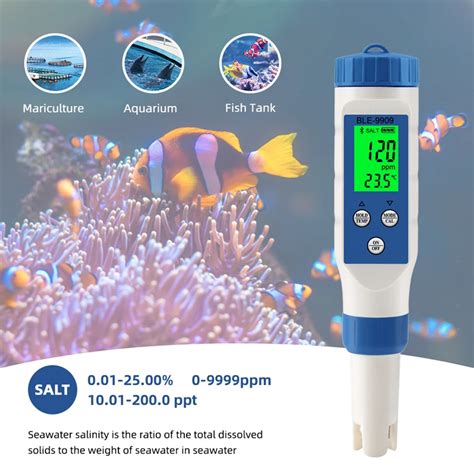 Digital Smart Bluetooth Seawater Salinity Meter Salt Tester