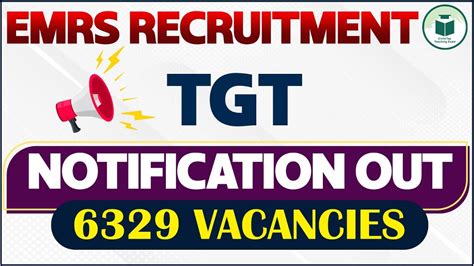 Emrs Recruitment Tgt Notification Out Vacancies Youtube