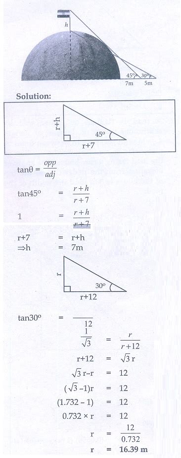 Exercise 6 2 Problems Involving Angle Of Elevation Problem Questions