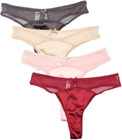 4 Pz Lotto G String Sexy Lingerie G String Biancheria Intima Di Seta Da