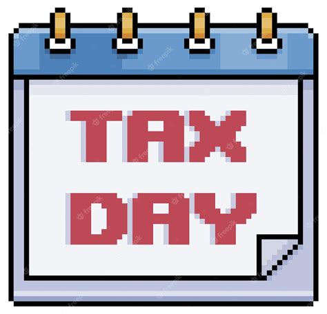 Premium Vector Pixel Art Calendar With Tax Payment Date Vector Icon