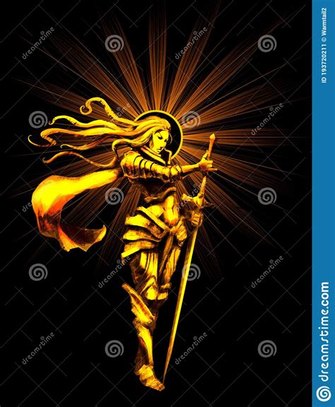 Um Belo Cavaleiro De Mulher Com Cabelos Fluidos E Uma Capa No Vento