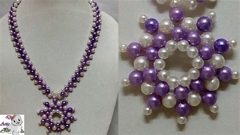 98 How To Make Pearl Beaded Necklace Diy Jewellery Making Youtube