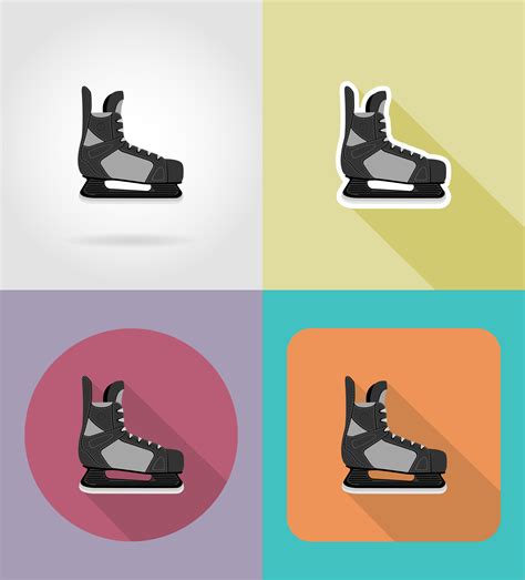 Hockey Skates Flat Icons Vector Illustration 489107 Vector Art At Vecteezy