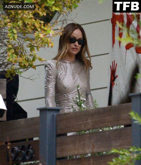 Olivia Wilde Sexy Seen Flashing Her Tits Wearing A See Through Dress At The Annual Academy