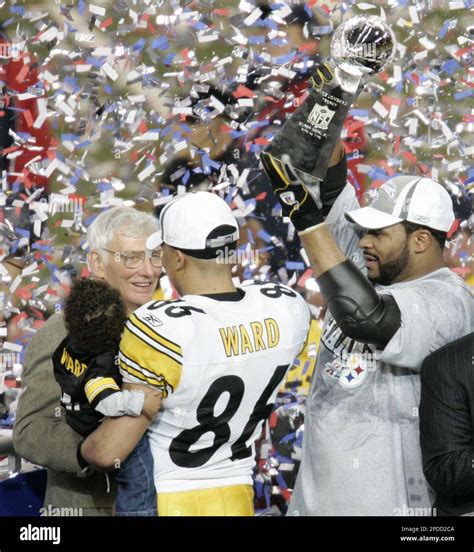 Pittsburgh Steelers Chairman Dan Rooney Left Congratulates Hines Ward