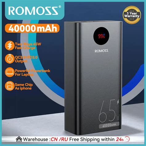 ROMOSS Bater A Externa De Carga R Pida Tipo C Powerful Power Bank 40000