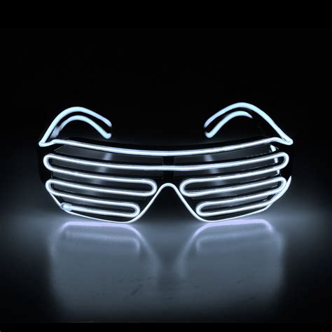 Aquat Light Up Flashing Shutter Neon Rave Glasses El Wire