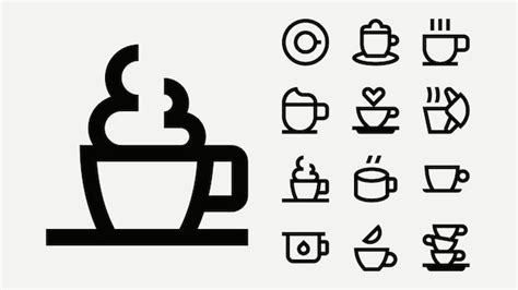 Premium Vector Coffee Cups Outline Icons