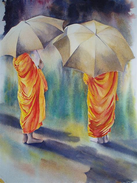 The Three Monks Painting By Carol Mclagan Fine Art America